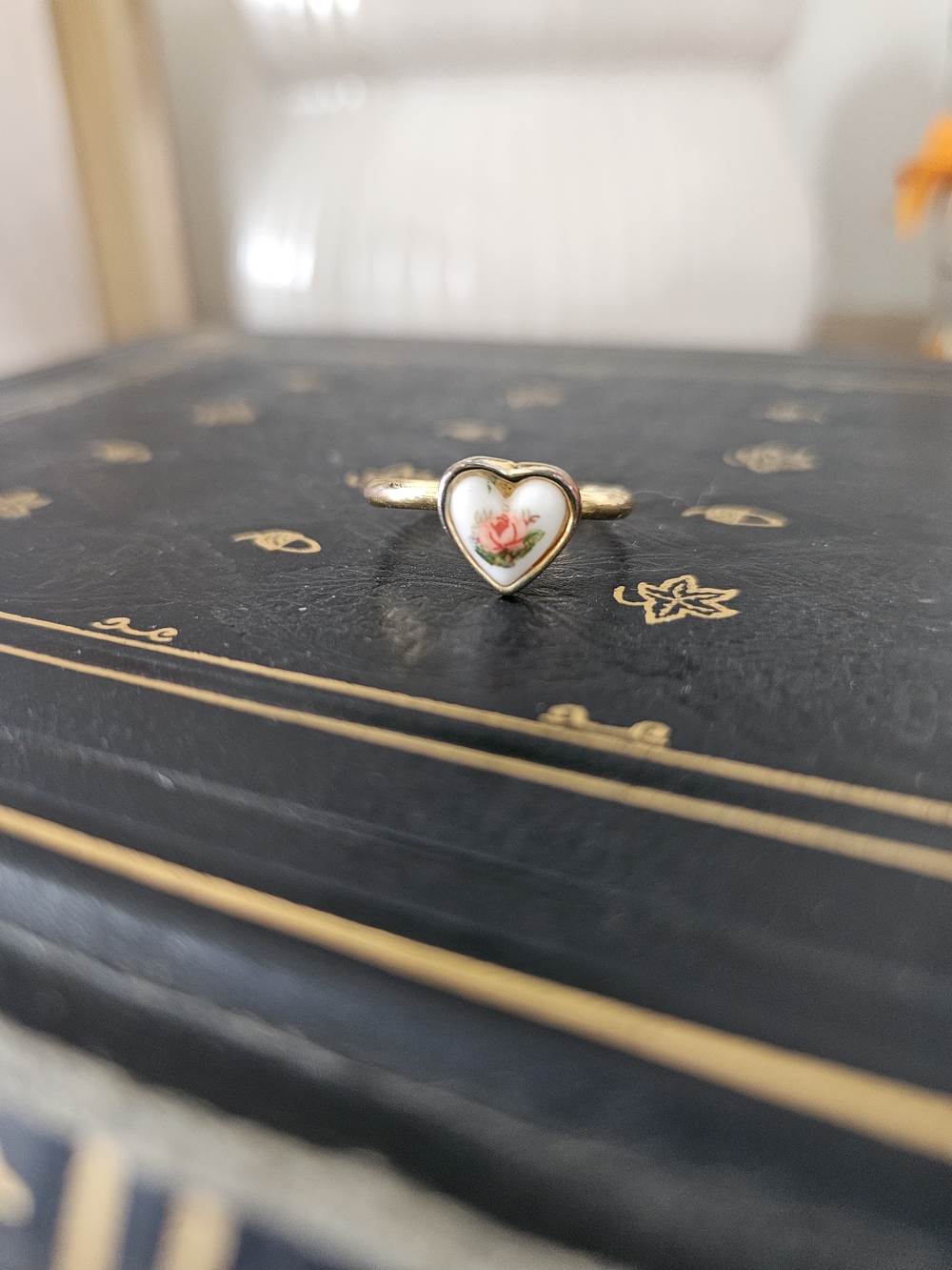 Free Addition To Any Bundle - Gold Heart Ring with Pink Rose Insert